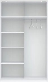 BERNO ruhásszekrény, 120 cm | Fehér + Kasmír