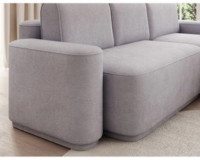 Világosszürke zsenília kinyitható-tárolóhelyes sarokkanapé (jobb oldali-heverő résszel) Aurumm – ELTAP