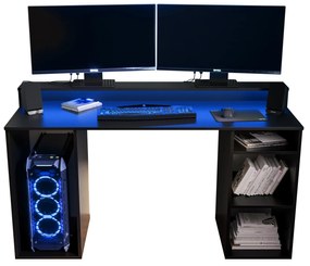 Sarok Gamer PC asztal Garrick 1 (fekete) (LED RGB világítással). 1064134