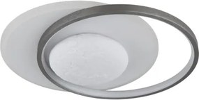 Globo 41785 Mennyezeti lámpa, fém matt fekete, alumínium szürke csiszolt, akril fehér, műanyag fehér, szilikon fehér, HxSzxM: 369x300x83mm, tartozék: LED 30W 230V, 3900lm forrás, 2200lm kimenet, 4000K