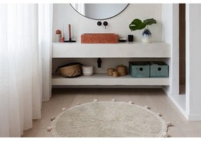 Világoszöld mosható kézi szövésű pamut gyerek szőnyeg ø120 cm Bubbly Olive – Lorena Canals