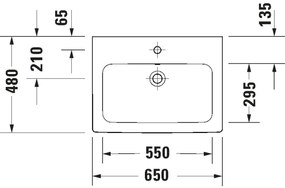 Duravit 23996500002 - D-CODE függesztett mosdó 65x48 cm kerámia/fényes fehér