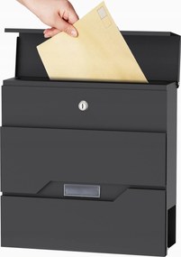 Postaláda Nagy Kerítés Horganyzott Újságtartó Fekete