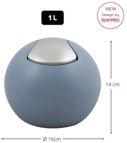 Világoskék műanyag szemetes 1 l Bowl Matt – Spirella