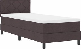vidaXL Boxrugós ágy matracmal leddel Sötét Barna 80 x 200 cm szövet