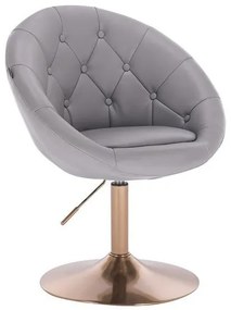 HC8516 Szürke modern műbőr szék arany lábbal