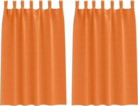 vidaXL Fekete Függöny Gyűrűkkel 2 pcs Élénk narancs 175 x 140 cm