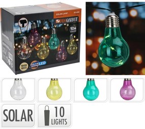 ProGarden napelemes izzólánc színes, 2 m , 10 x 5 LED izzók