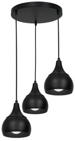 Csillár zsinóron AKTAN 3xE27/60W/230V fekete kerek