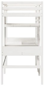 fehér tömör fenyő galériaágy-keret matrac nélkül 80 x 200 cm