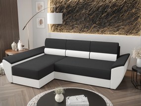 Sarok ülőgarnitúra Radiant L3 (fekete + fehér) (B). 1062233