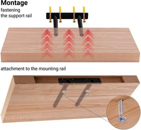 STILISTA Fali polc Volato 60 cm sötét fa
