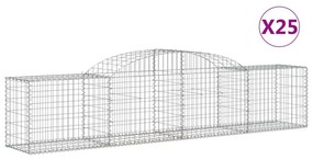 25 db íves horganyzott vas gabion kosár 300x50x60/80 cm