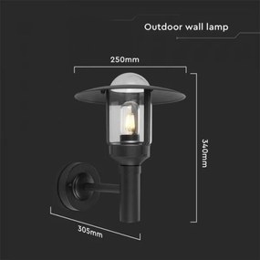 Kültéri fali lámpa 1xE27/60W/230V IP44 fekete