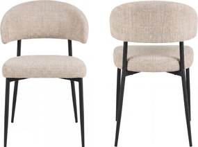 MAZZONI EXPORT IRIS Bézs (Juto 4 szövet) / fekete lábak - MODERN KÁRPITOZOTT SZÉK BOHO STÍLUSÚ NAPPALIBA/ÉTKEZŐBE