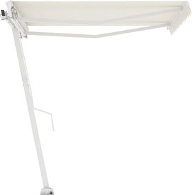 vidaXL krémszínű kézzel kihúzható póznás napellenző 350 x 250 cm