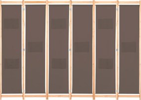vidaXL barna 6-paneles szövetparaván 240 x 170 x 4 cm