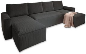 U alakú ülőgarnitúra SMART COSARO 295x140 cm, fekete