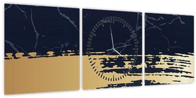 Kép - Kék és arany absztrakció N⁰2 (órával) (90x30 cm)
