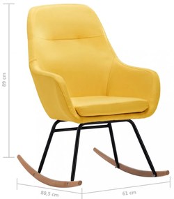 mustársárga szövet hintaszék