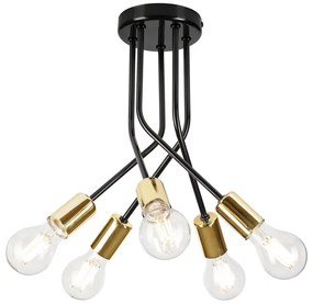 Csillár rúdon PRIYA 5xE27/15W/230V fekete