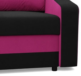 Hewlet kanapéágy, szövet anyag, hab töltet, fekete - rózsaszín