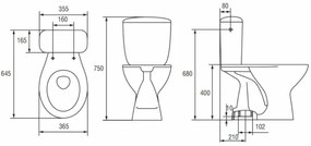 Cersanit K08-029 - álló WC PRESIDENT ülőkével, kerámia/fehér