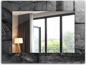 Fürdőszoba tükör hálószoba nappali nyomott mintával 80x60 Fekete szikla repedés