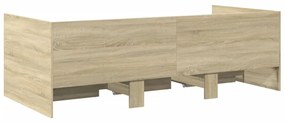 sonoma tölgy kanapéágy fiókkal matrac nélkül 100x200 cm