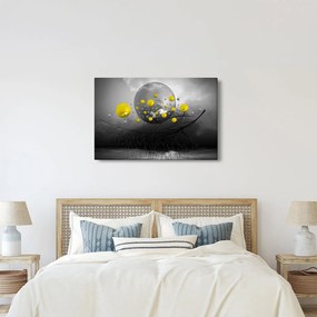 Kép- sárga absztrakt gömbök (90x60 cm)