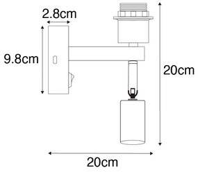 Modern fali lámpa fehér olvasólámpával - Brescia