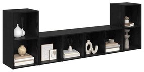 TV szekrény garnitúra 4 pcs Musta tammi 37 x 35 x 72 cm Faanyag