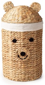 Natúr színű vízijácint játéktároló kosár ø 30x56 cm Bear – Compactor