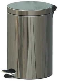 Léptetős szemetes, 12 l, rozsdamentes acél