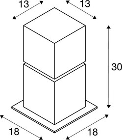 SLV SQUARE 1000344 Állólámpa 1x20W/E27 IP44