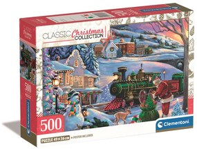 Karácsonyi Train 500 db-os Compact puzzle Clementoni