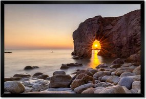 Poszterek keretben 60x40 Naplemente Tenger Sziklák