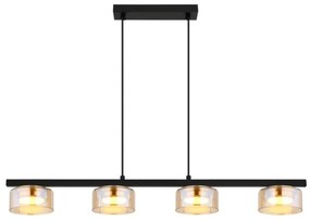 Globo 16055-4HG - LED Csillár zsinóron HIGGINS 4xGX53/6W/230V füstös/barna