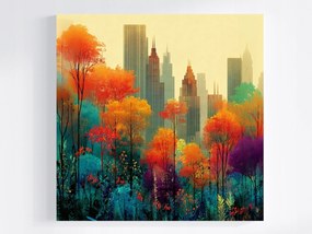 Vászonkép Canvas Grafika New York Város Manhattan Ősz 80x80