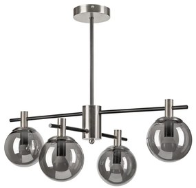 Lamkur Csillár rúdon LILOU 4xE14/5W/230V matt króm/füstös LA53943