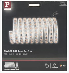 Paulmann 70673 - LED RGB/40W Dimmelhető szalag MAXLED 3m 230V + távirányító