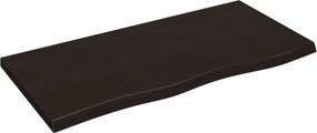 vidaXL sötétbarna kezelt tömör tölgyfa fali polc 100x50x(2-4) cm