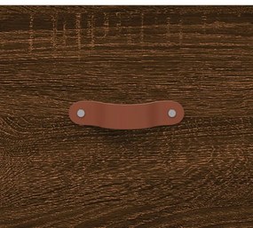 barna tölgyszínű szerelt fa dohányzóasztal 90 x 50 x 40 cm