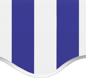 Kék és fehér csere napellenző ponyva 4,5 x 3,5 m