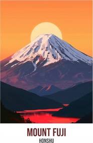 Poszter 30x40cm Mount Fuji, Honshu