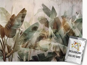 Fotótapéta Levelek Beton Dzsungel Hálószoba Nappali Tapéta Flizelina 250x175