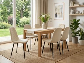 Bézs bársony szék ASTI fekete lábakkal