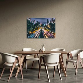 Egy éjszakai város képe (üvegen) (70x50 cm)