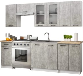 Felső konyhai vitrin Organo 720 (fehér + beton). 1117506