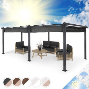 Pantheon, pergola, árnyékoló, 3 x 6 m, alumínium, napellenző, poliészter, szürke